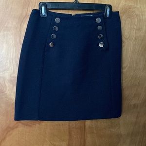 Navy Pencil Skirt with golden buttons
